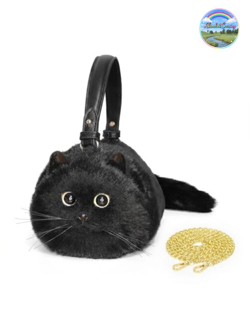 Puffy Plush Cat Crossbody Handbag Hobo Women's Novelty Shoulder Bag